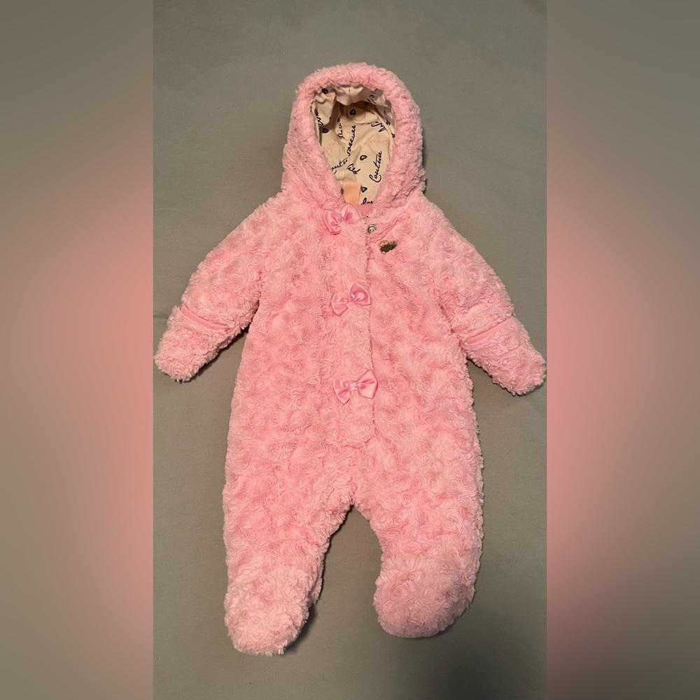 Juicy couture baby snow suit in pink roses